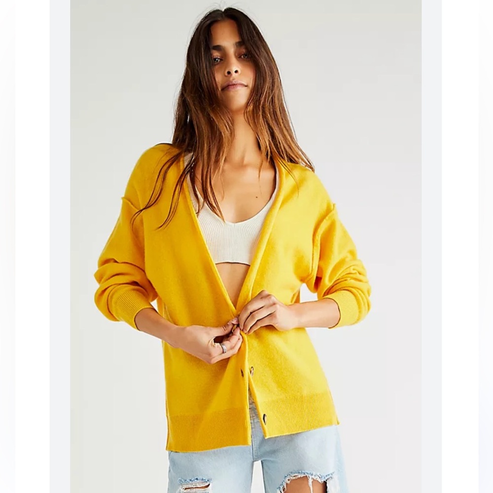Free People School Boy 100% Cashmere Cardigan